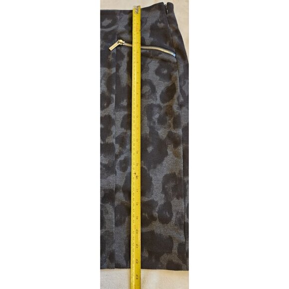 Michael Kors Womens Gray Leopard Print Polyester Side Zipper Pencil Skirt Sz 10 - Picture 9 of 10